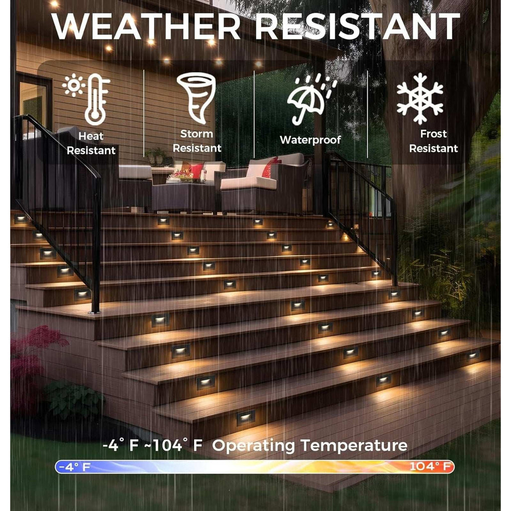 Cloudy Bay Indoor/Outdoor LED 120V Step Light 3w CR190 Dimmable 3 Pack Bronze