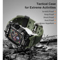 ULTIMAL Rugged Shockproof Case +Band for Apple Watch 45mm Series 9/8/7 ArmyGreen