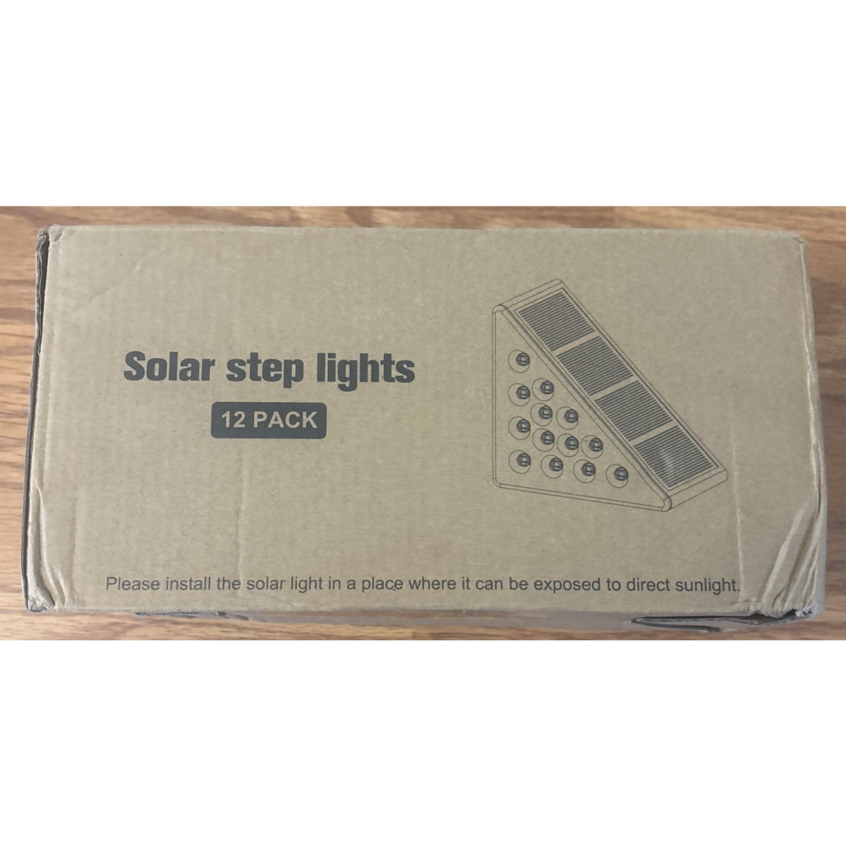 12Pk Solar Step Lights Outdoor Waterproof LED Stair Deck Yard Walkway Light Set