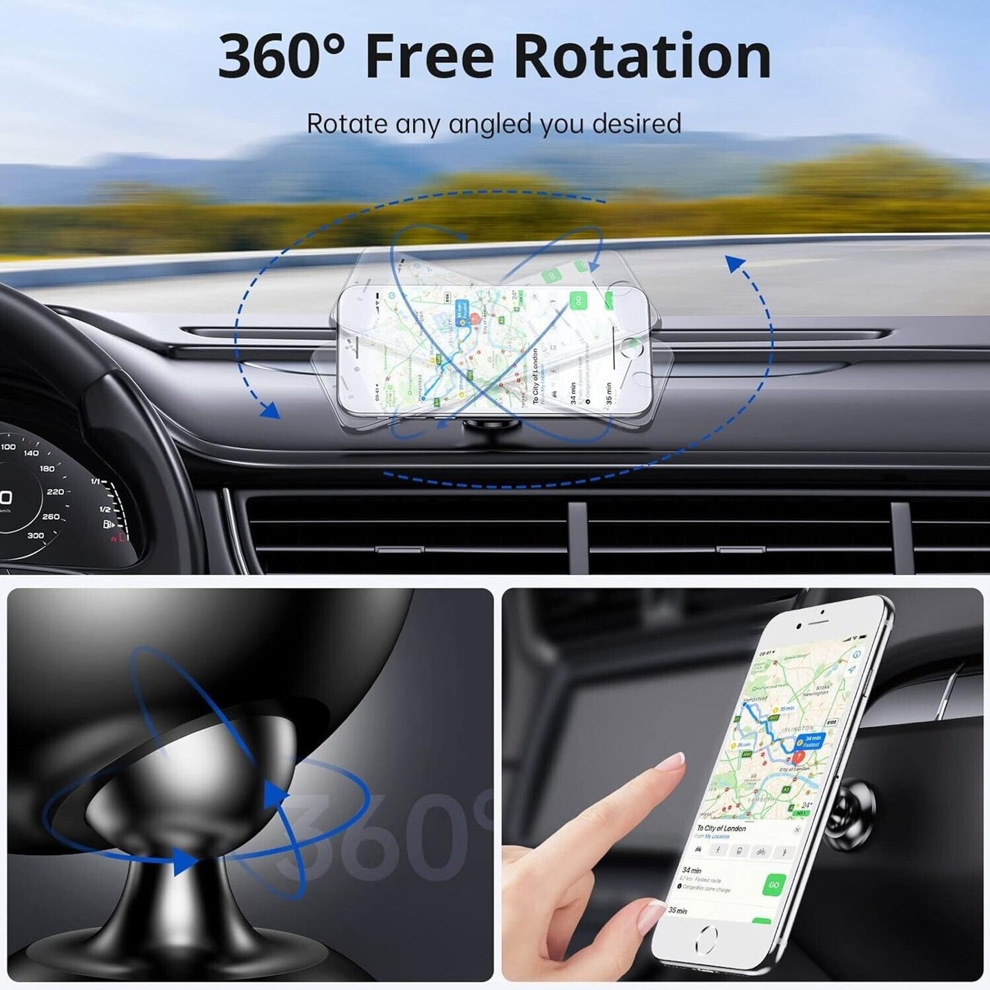 Syncwire Universal STRONG Magnetic Car Phone Holder Mount for Devices Up to 7"