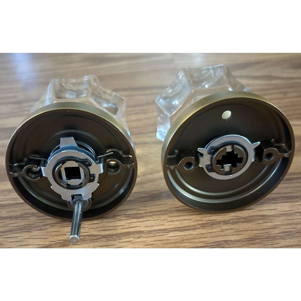 SORWDUERM Antique Brass and Crystal Door Knob Interior Privacy with Lock Button