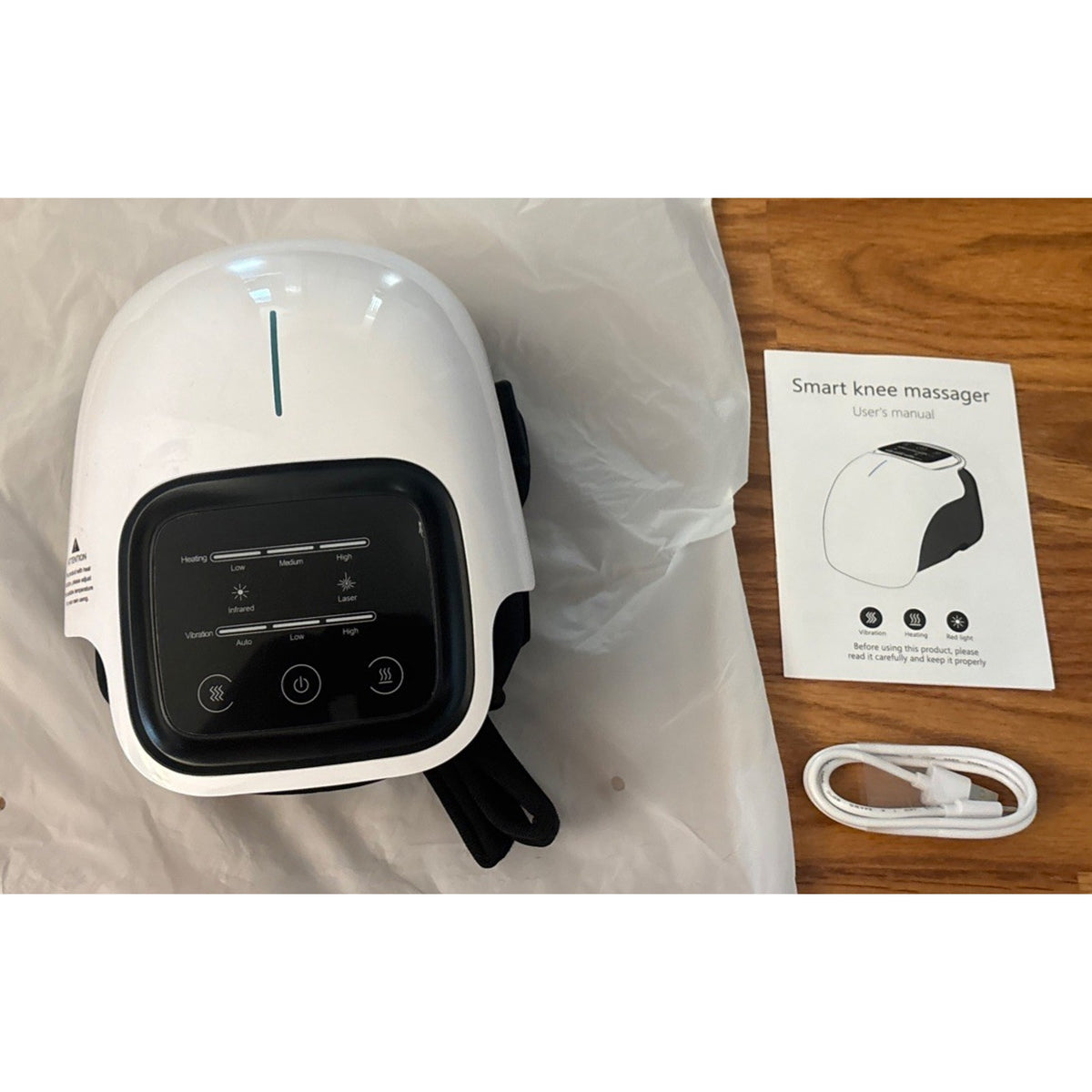 Wireless Knee Massager with Heat, Vibration Massage & Red Light Therapy for Pain