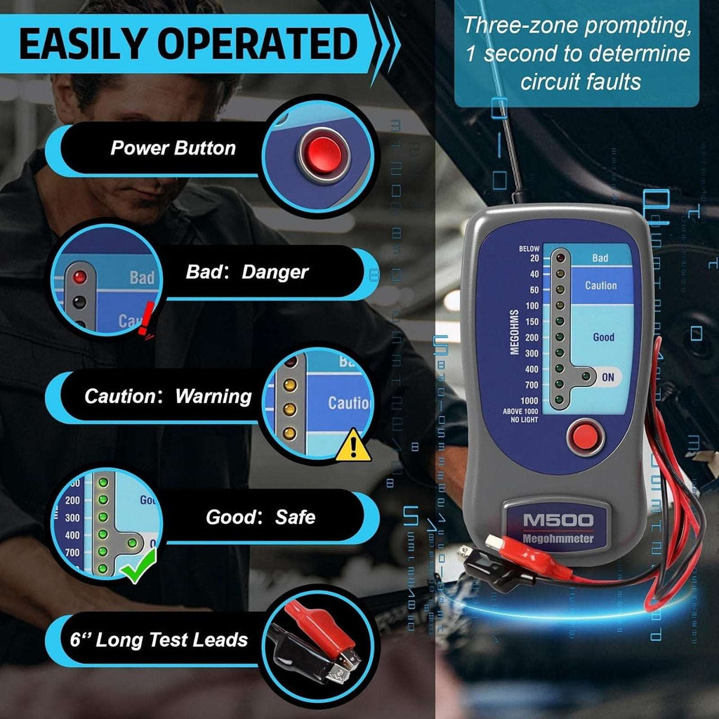 M500 Megohmmeter HVAC Insulation Resistance Testing Up to 1000 Megohms for Supco