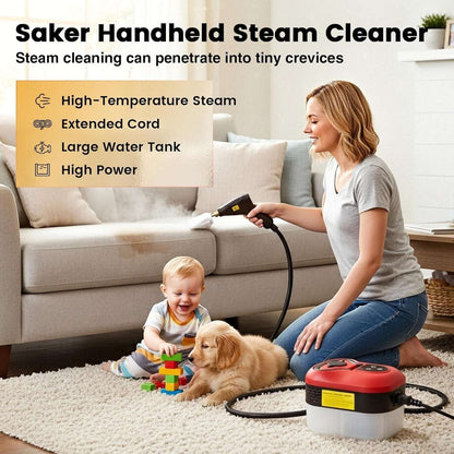 2500W High Temp/Pressure Steam Cleaner, 6 Adjustable Levels, 15s Heat-Up, 1.2L