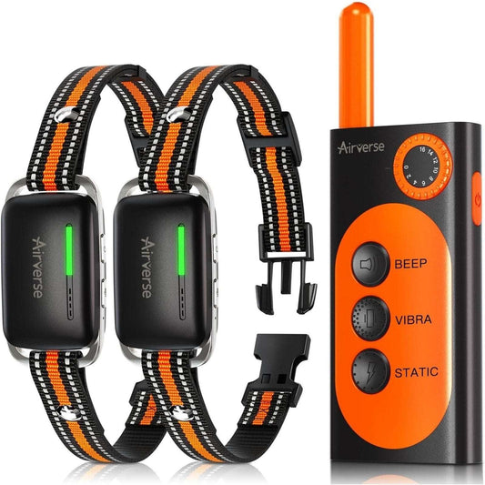 Airverse 2 Dog 1600FT Waterproof Dog Training Collar w Remote 3 Modes & Voice