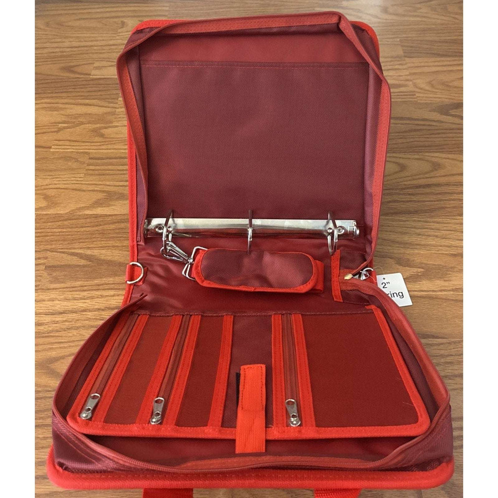 3-Ring 2" Zipper Binder With Shoulder Strap & 5 Tabbed Expanding File Pockets