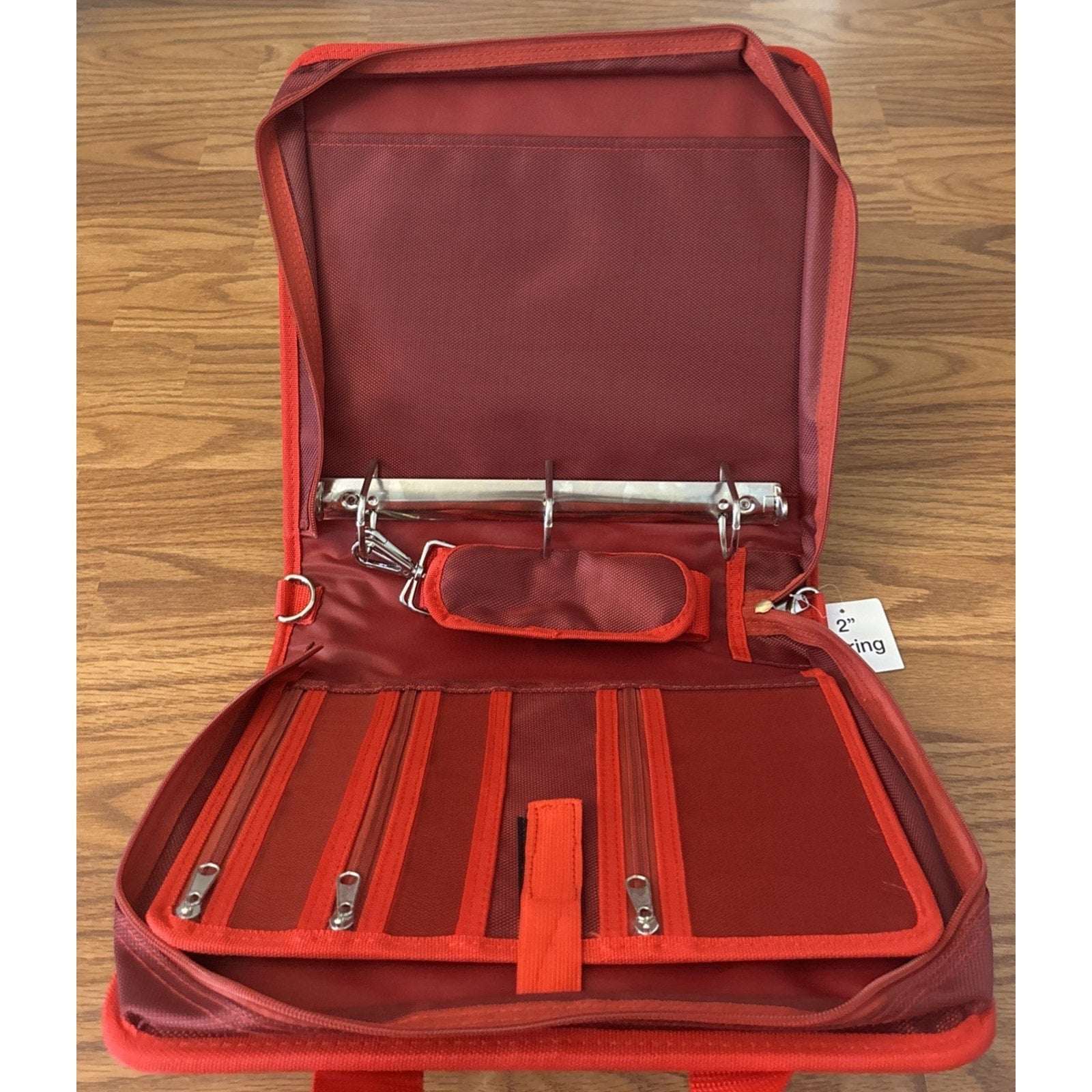 3-Ring 2" Zipper Binder With Shoulder Strap & 5 Tabbed Expanding File Pockets