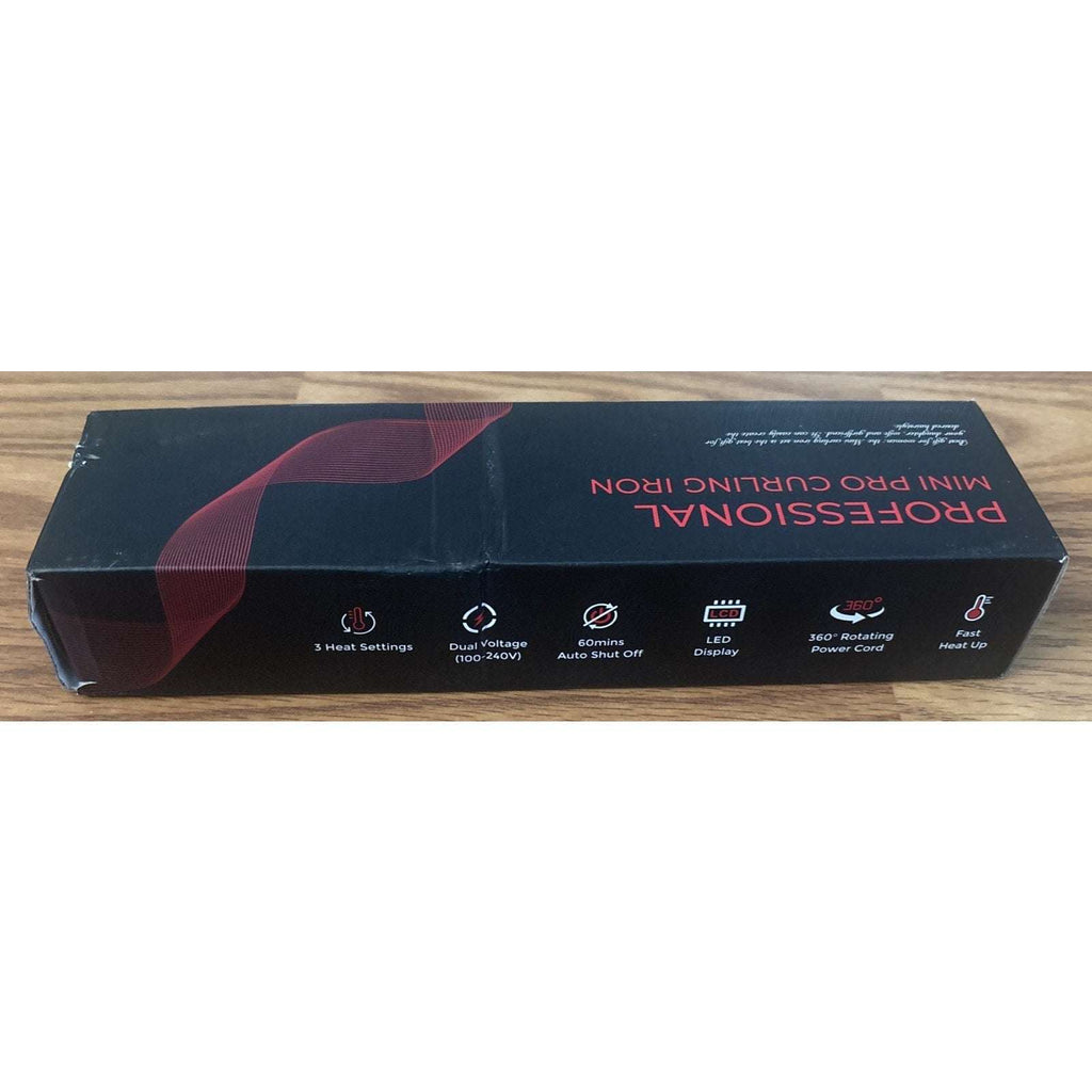 Mini Travel Curling Iron 1" 100~240V Dual Voltage, 30S Heat-Up, 3 Temp Settings