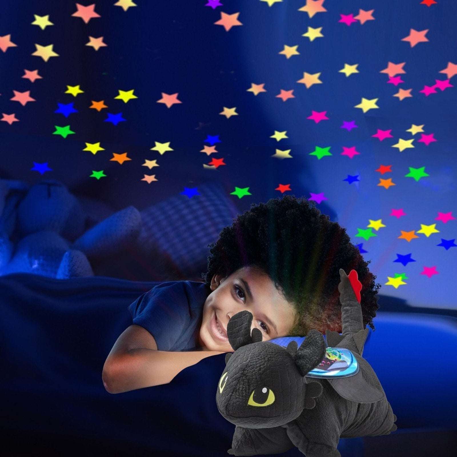 How To Train Your Dragon Toothless Pillow Pet Dreamworks Light Projector Glows