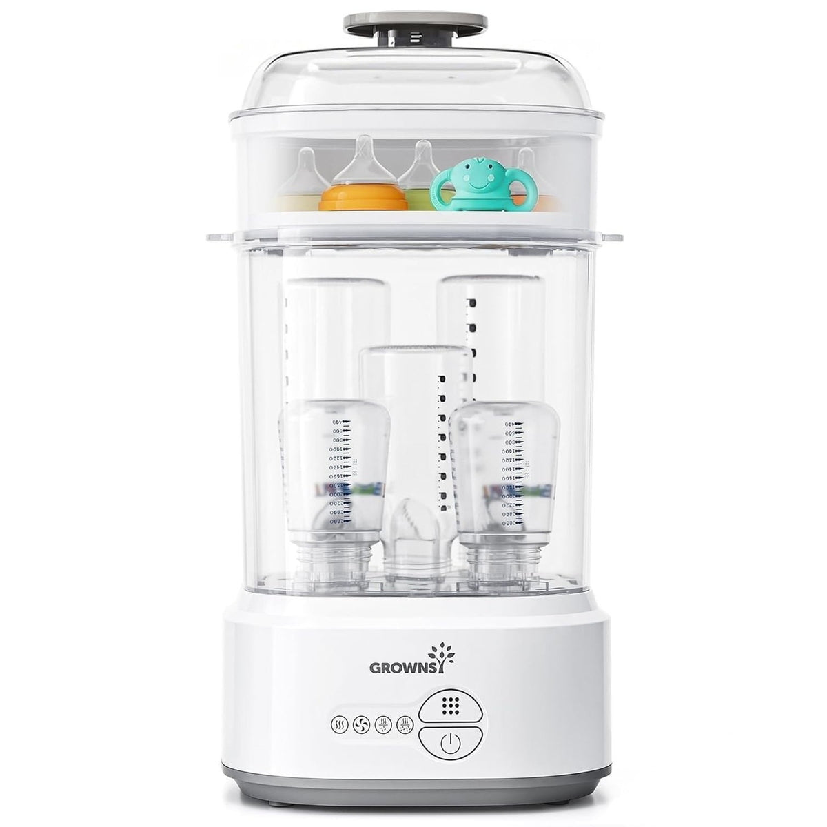 Grownsy Bottle Sterilizer and Dryer Model LS-BE916, Compact Electric Steam Baby