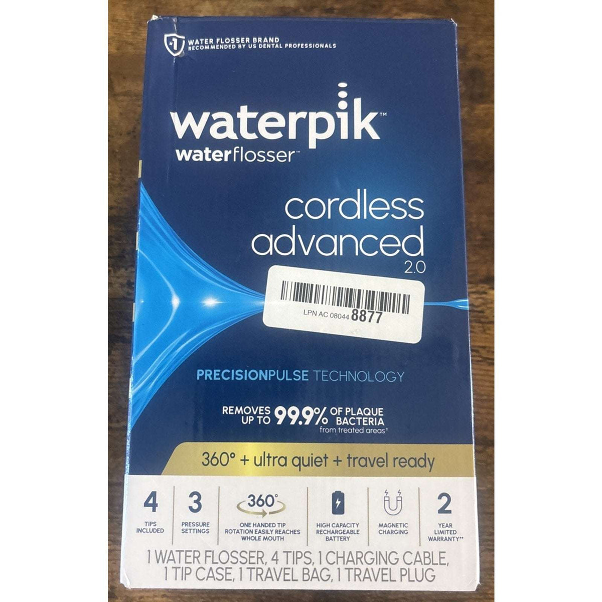 Waterpik Cordless Advanced 2.0 Water Flosser Gray Rechargeable - WP587CD NEW