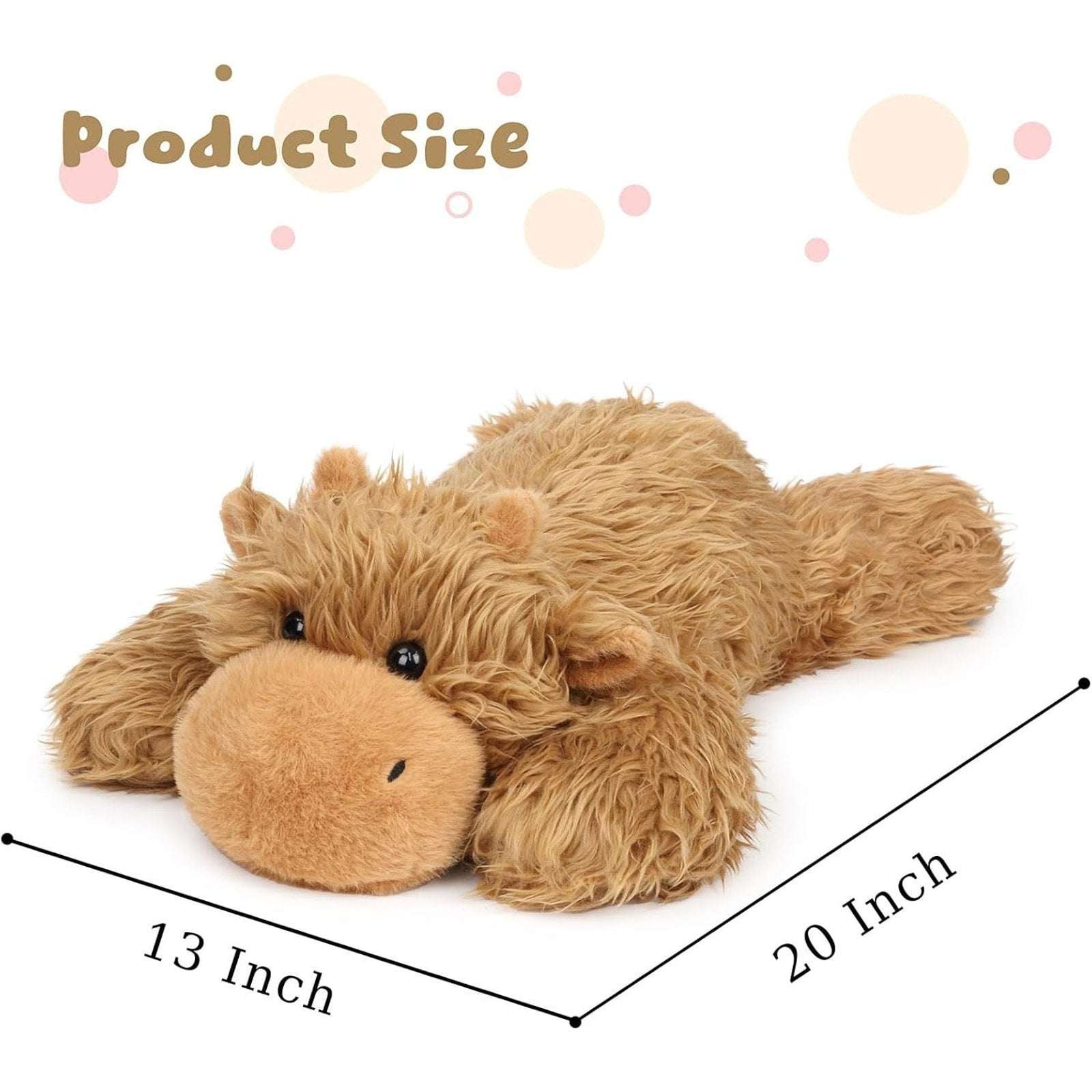 MushyMallow Weighted Highland Cow 20" Stuffed Animal Soft Plush Toy