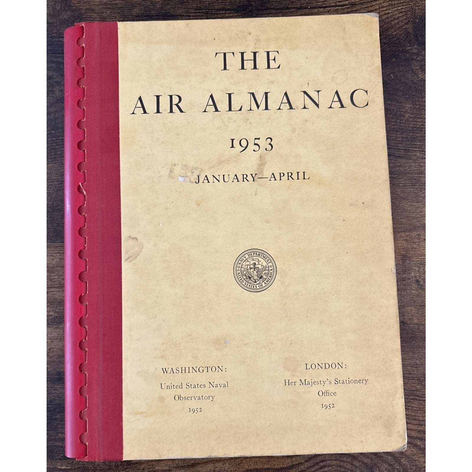 1953 The Air Almanac Jan-April Navigational Star Chart American Nautical Almanac