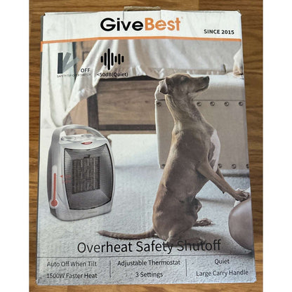 Electric Space Heater Fan w/ Adj Thermostat 1500W Overheat Protection Auto-Off