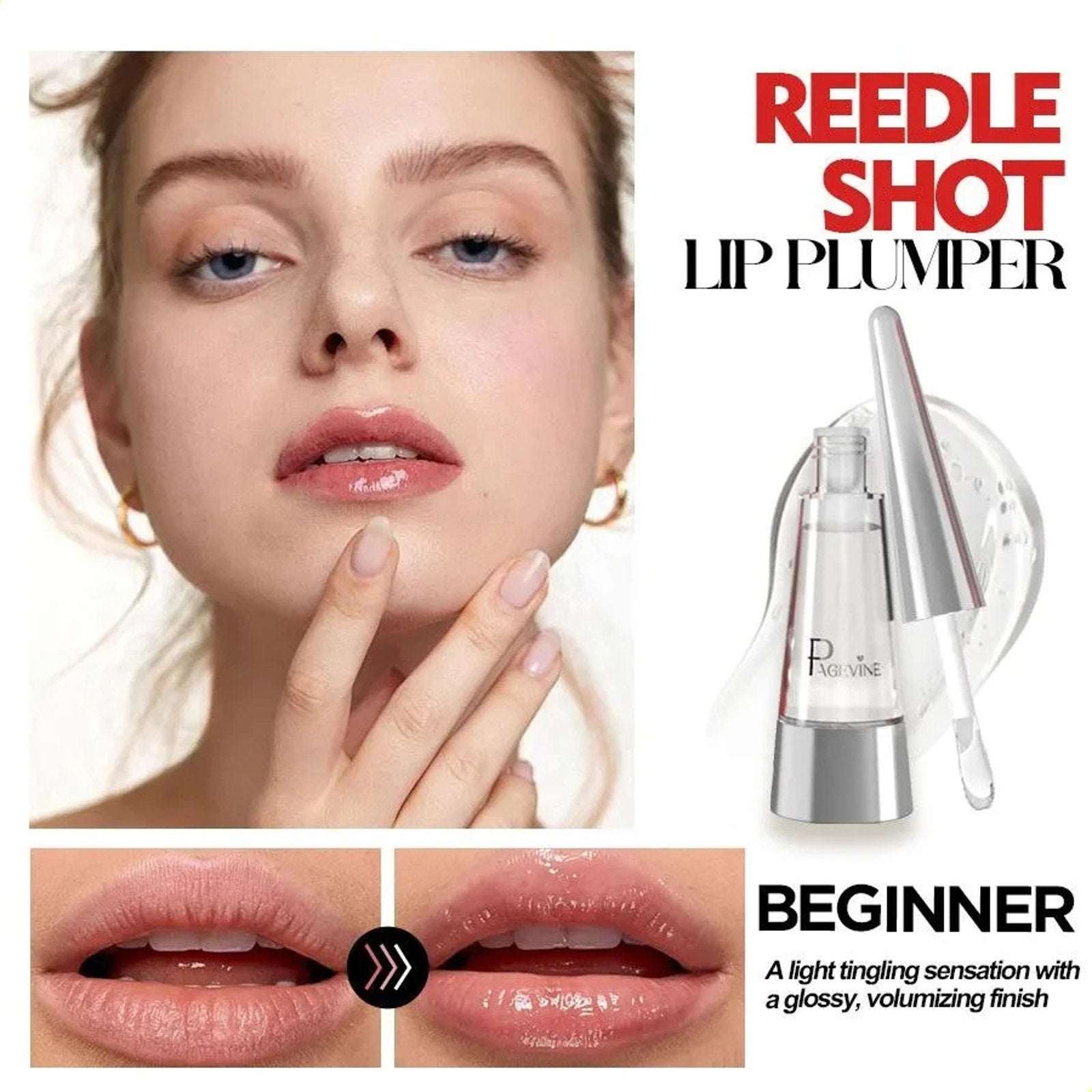 Page Vine Beginner Clear Gloss Lip Plumper Exfoliating Lip Oil Exp 11/2030