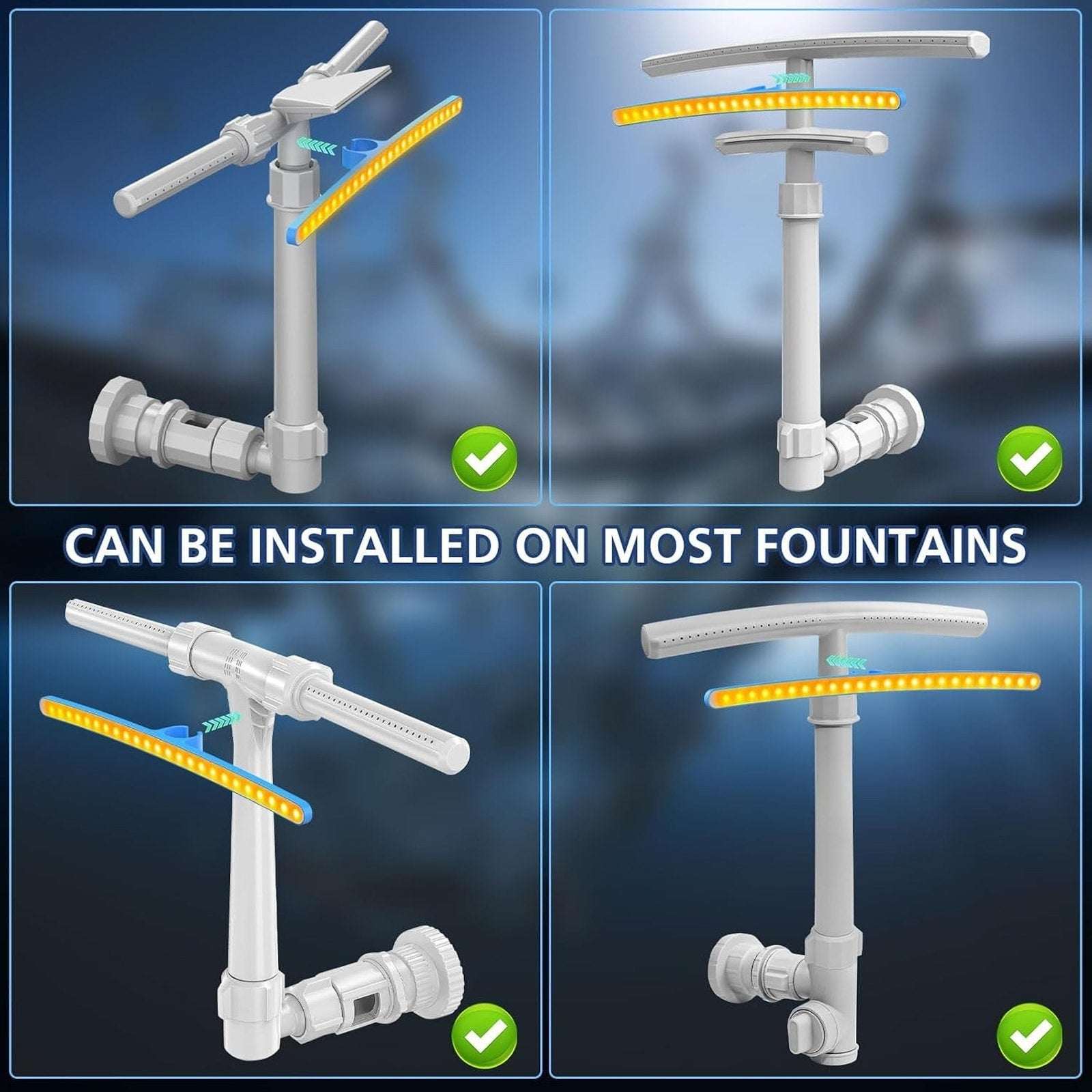 LED Pool & Fountain RGB Light Kits for Above Ground/Inground Pools APP w/Control