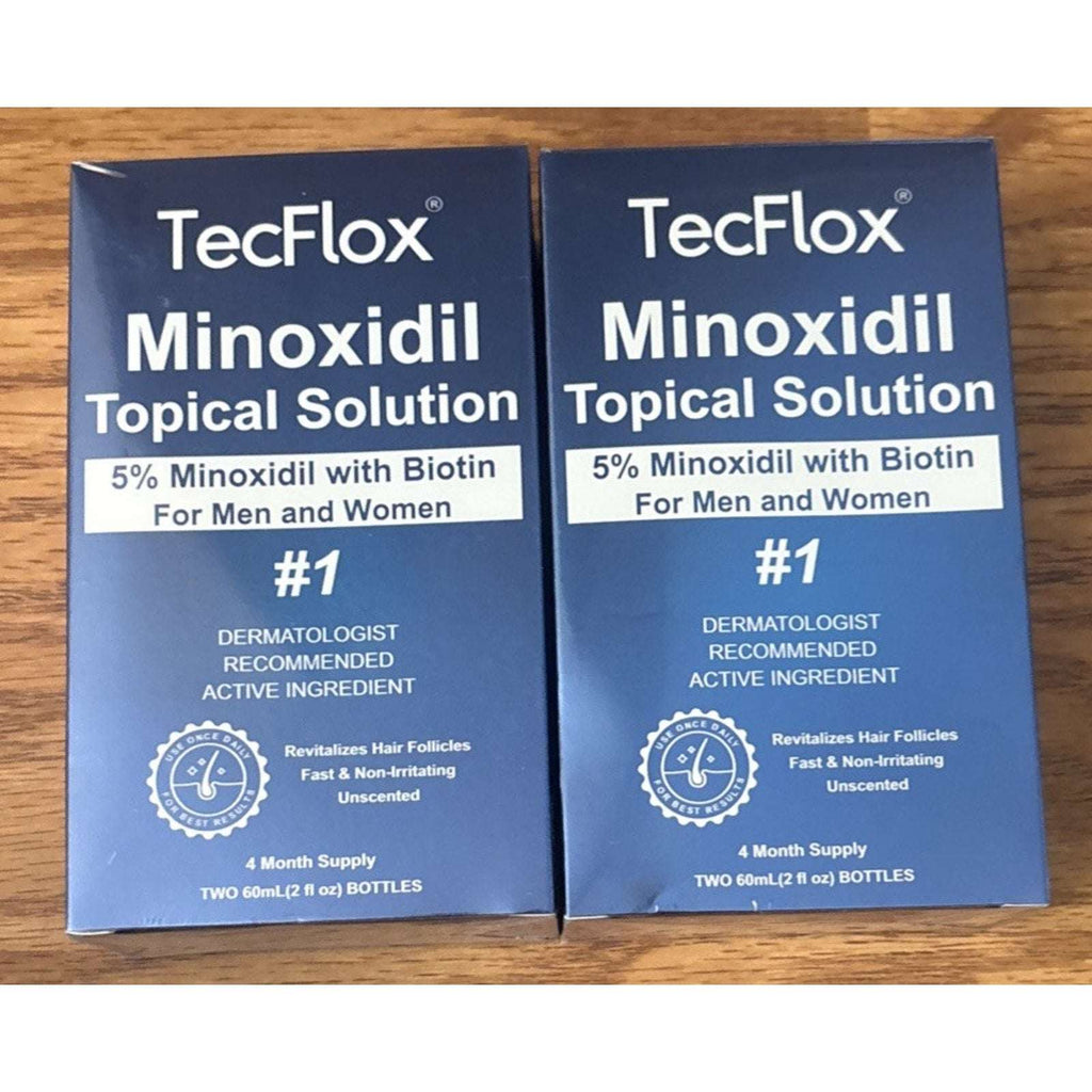 TecFlox 5% Minoxidil w/Biotin Hair Regrowth Treatment Men & Women 8-Month Supply