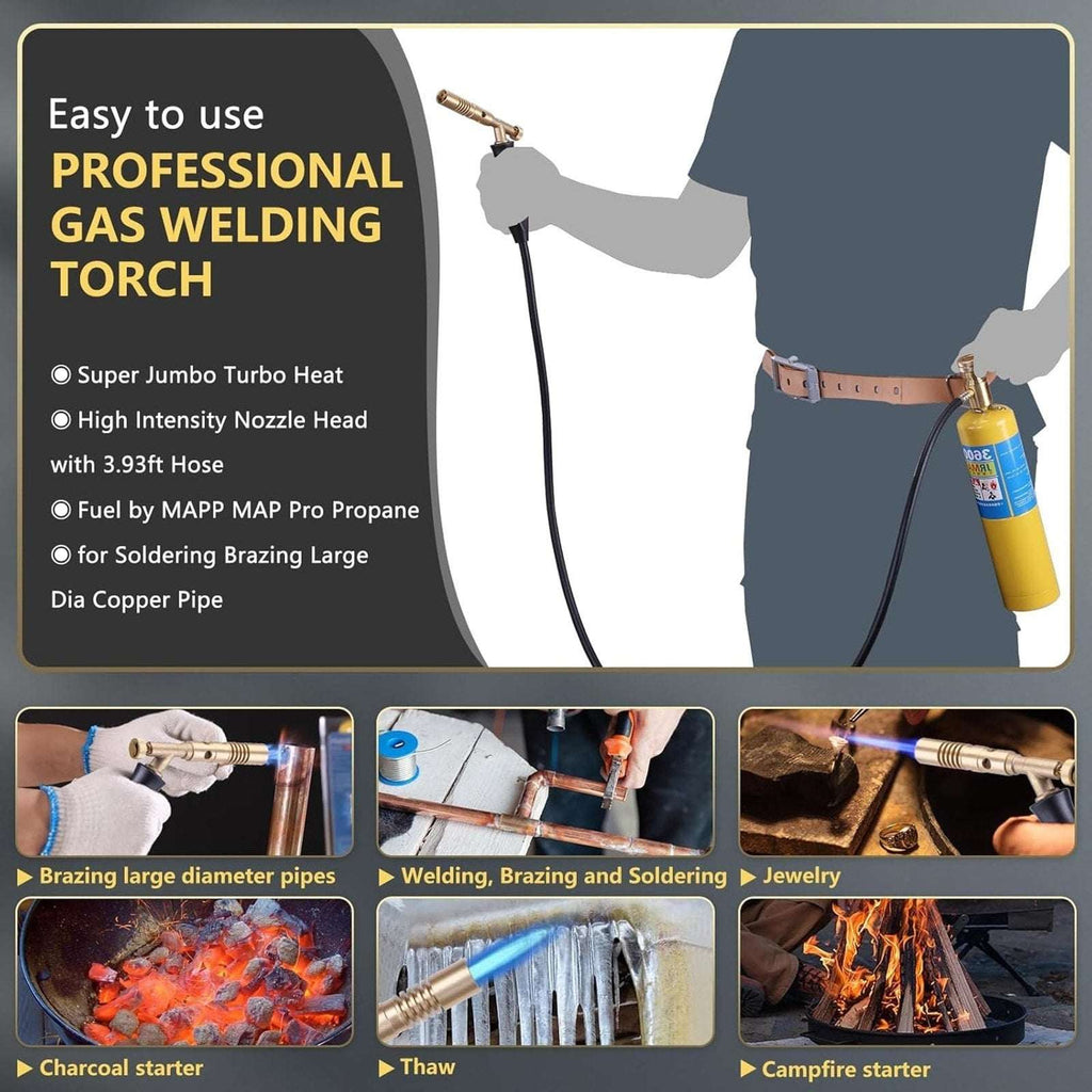 TAUSOM Air Fuel Torch Kit MAPP/MAP-Pro/Propane with Pressure Regulator, Heat Adj