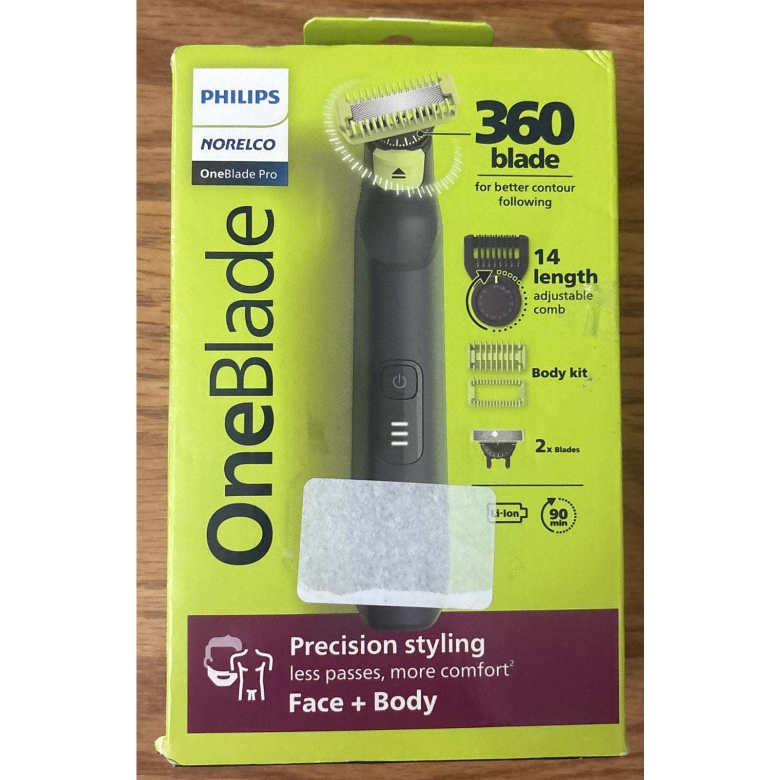Philips Norelco OneBlade Pro 360 Face + Body Trimmer Shaver +2 Blades QP6542/70