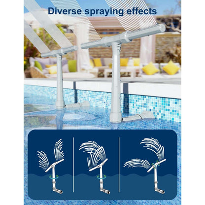 Pool Fountain for above and In-Ground Pools, Dual Spray Pool Waterfall Sprinkler