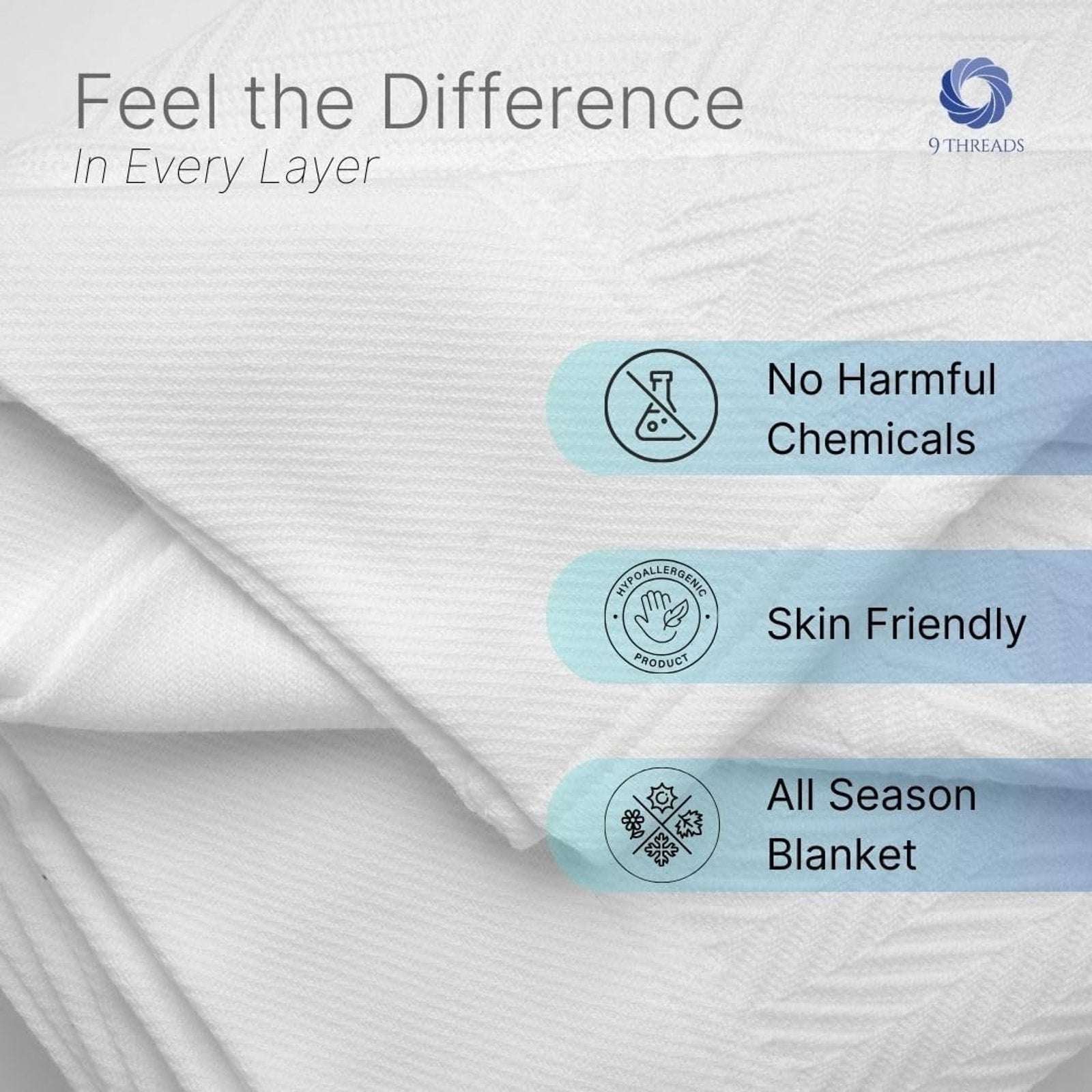 100% Pure Cotton Luxury King Size 108"X90" White Herringbone Blanket MadeinIndia