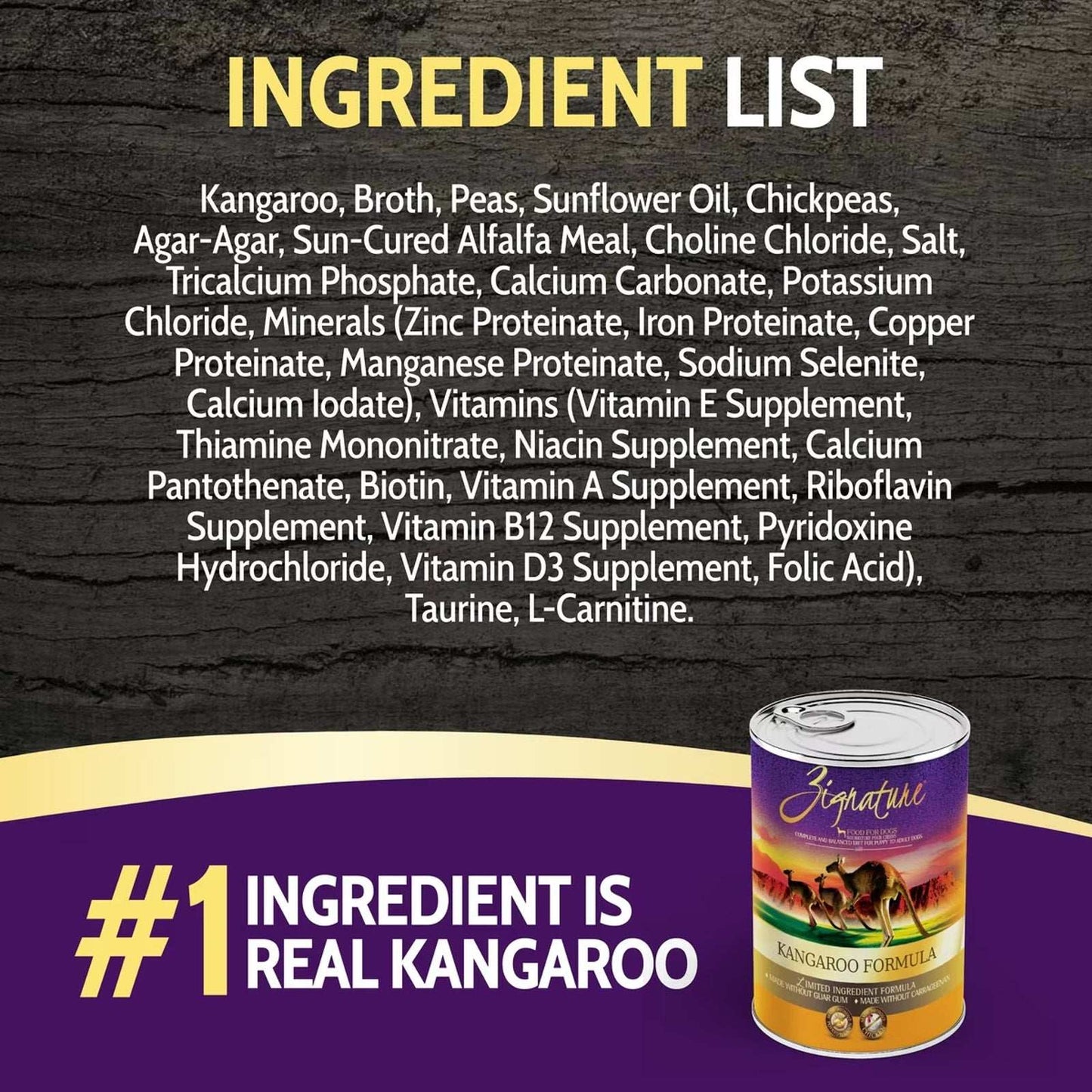 Zignature Kangaroo Limited Ingredient Formula Wet Dog Food 13oz, CASE OF 12