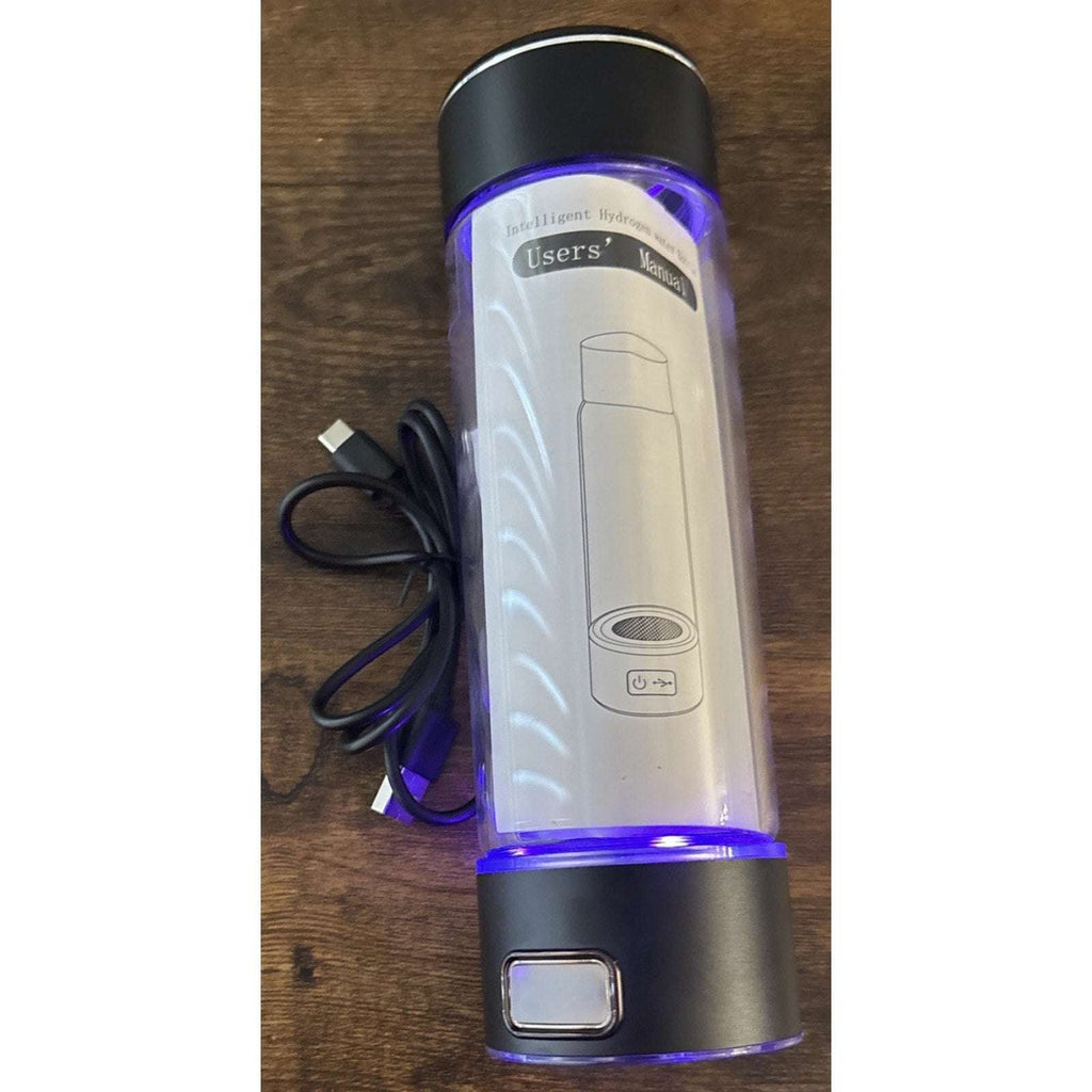 H2 Smart Hydrogen Water Bottle Generator - Rechargeable Portable Glass Black