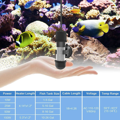 hygger Pro Aquarium Heater Submersible Fish Tank Adjustable 10W HG031 Fresh/Salt