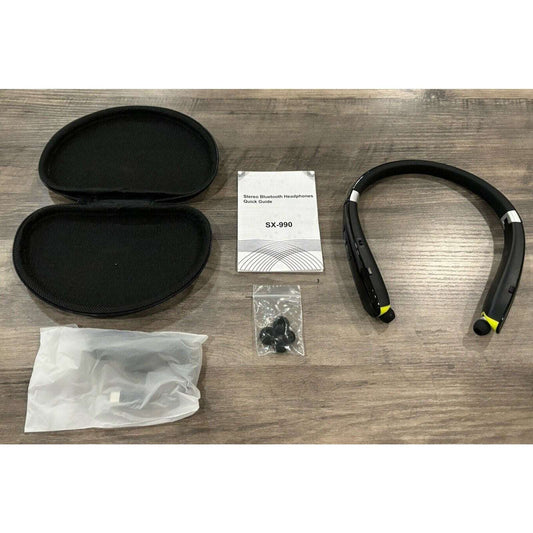 Bluetooth Headphones, BEARTWO Upgraded Foldable Wireless Neckband Headset NEW