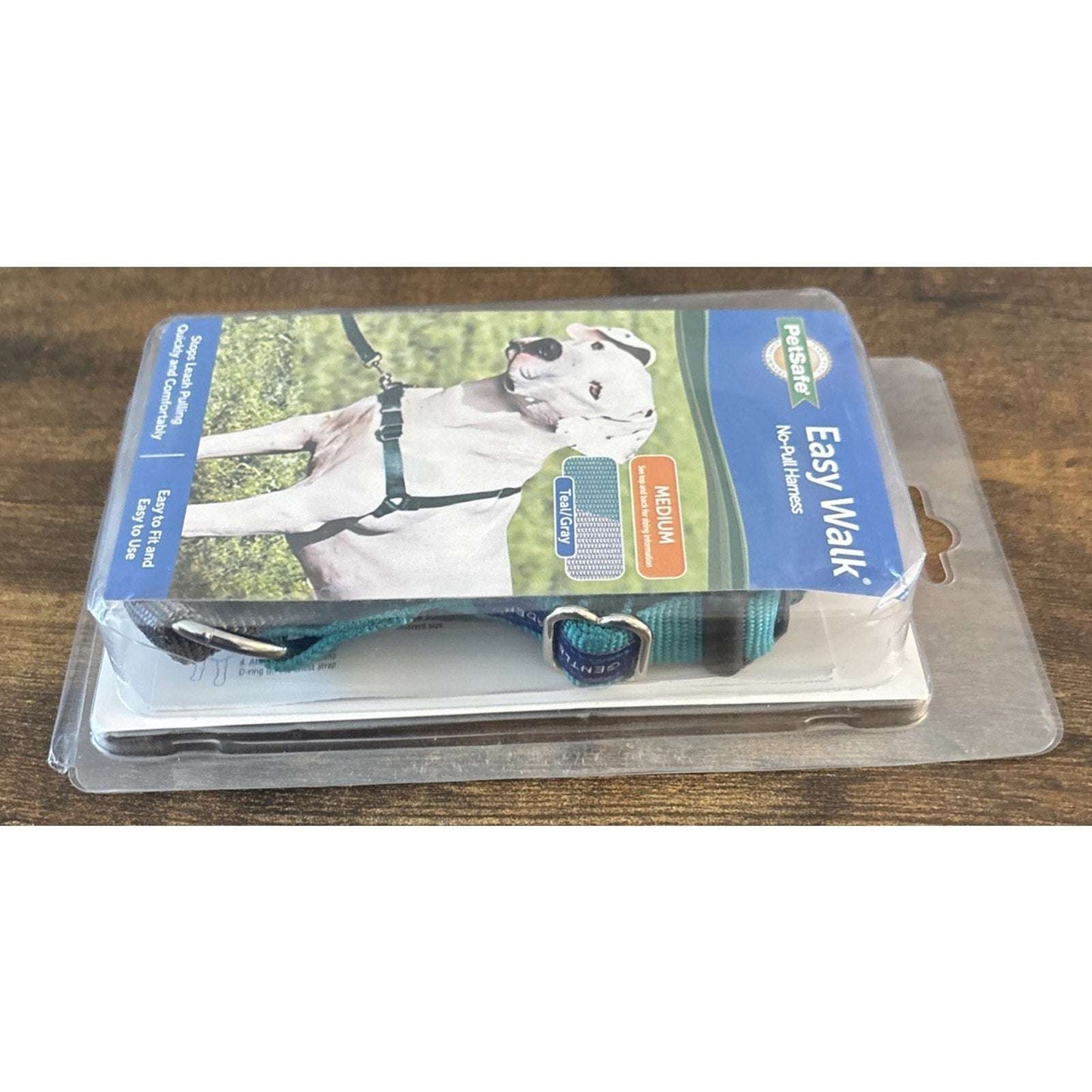 NEW PetSafe Easy Walk No Pull Adjustable Dog Harness Size Medium in Teal/Gray