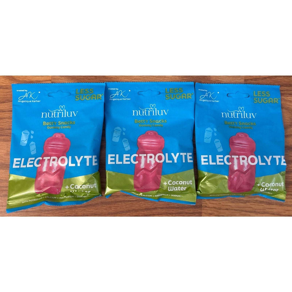 3x Nutriluv Electrolyte + Coconut Water Gummy Candy Less Sugar 2.65oz Each