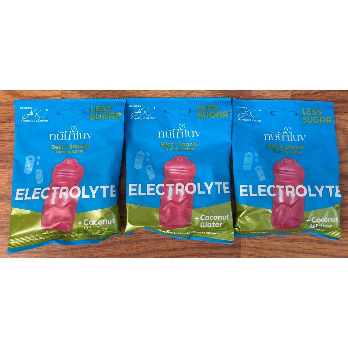 3x Nutriluv Electrolyte + Coconut Water Gummy Candy Less Sugar 2.65oz Each