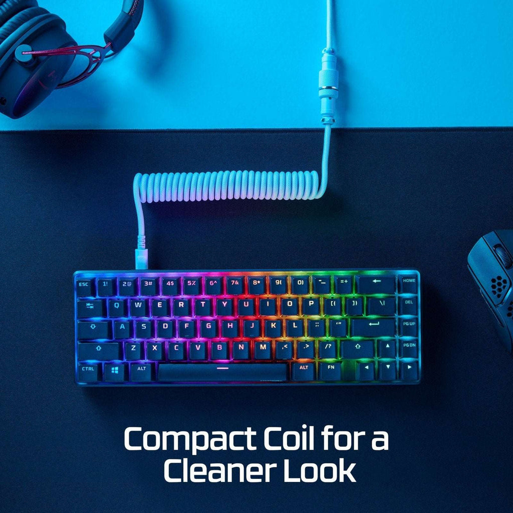 HyperX Coiled USB-C to USB-A Mechanical Keyboard Cable w/ Aviator - Light Green