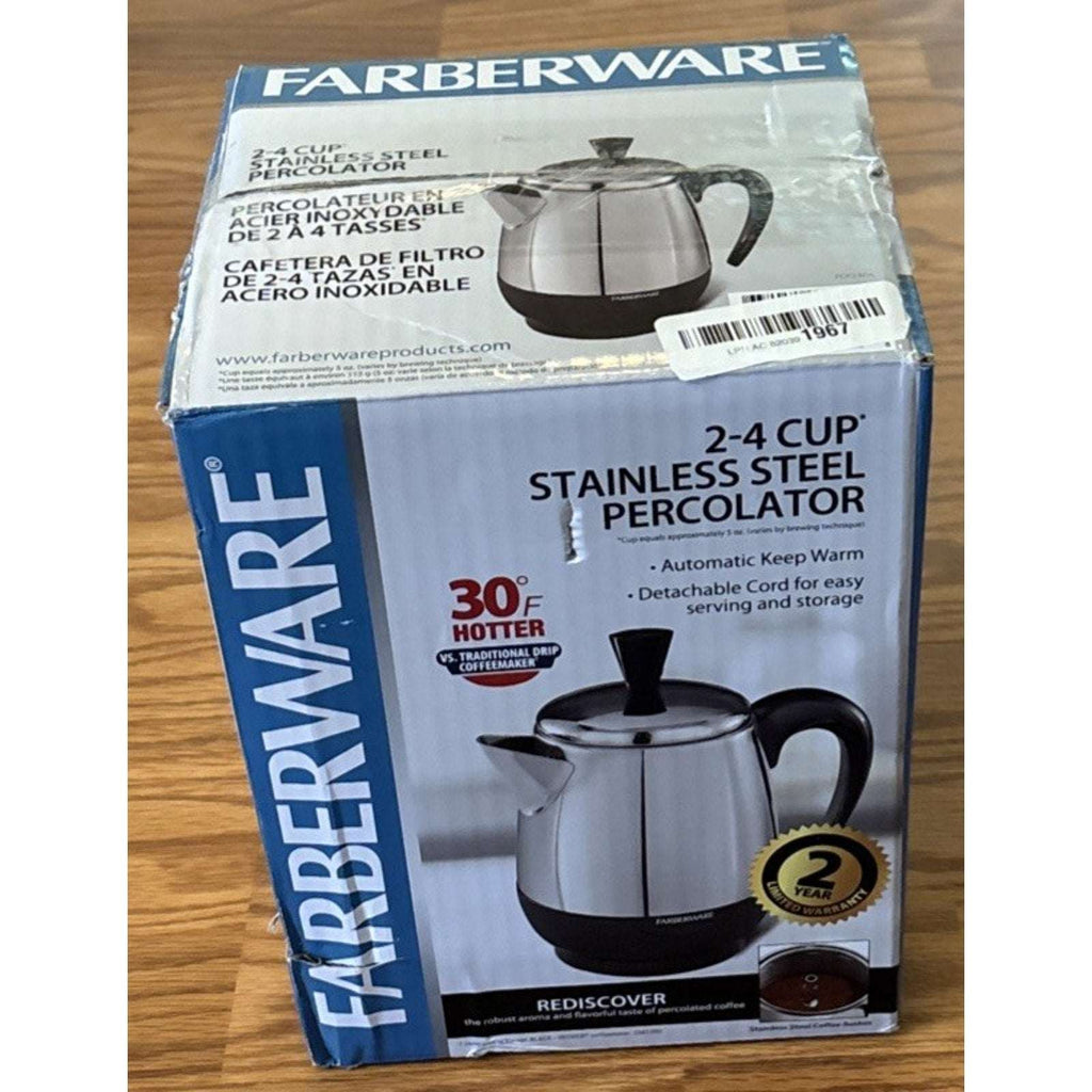 Farberware Electric Coffee Percolator FCP240 Stainless Steel Basket Automatic