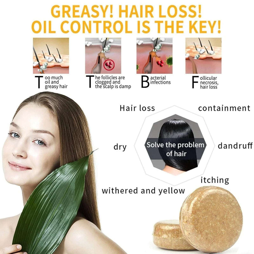 Ginger Shampoo Bar Hair Growth & Repair, Dandruff Care Organic Soap Bar 1.92oz