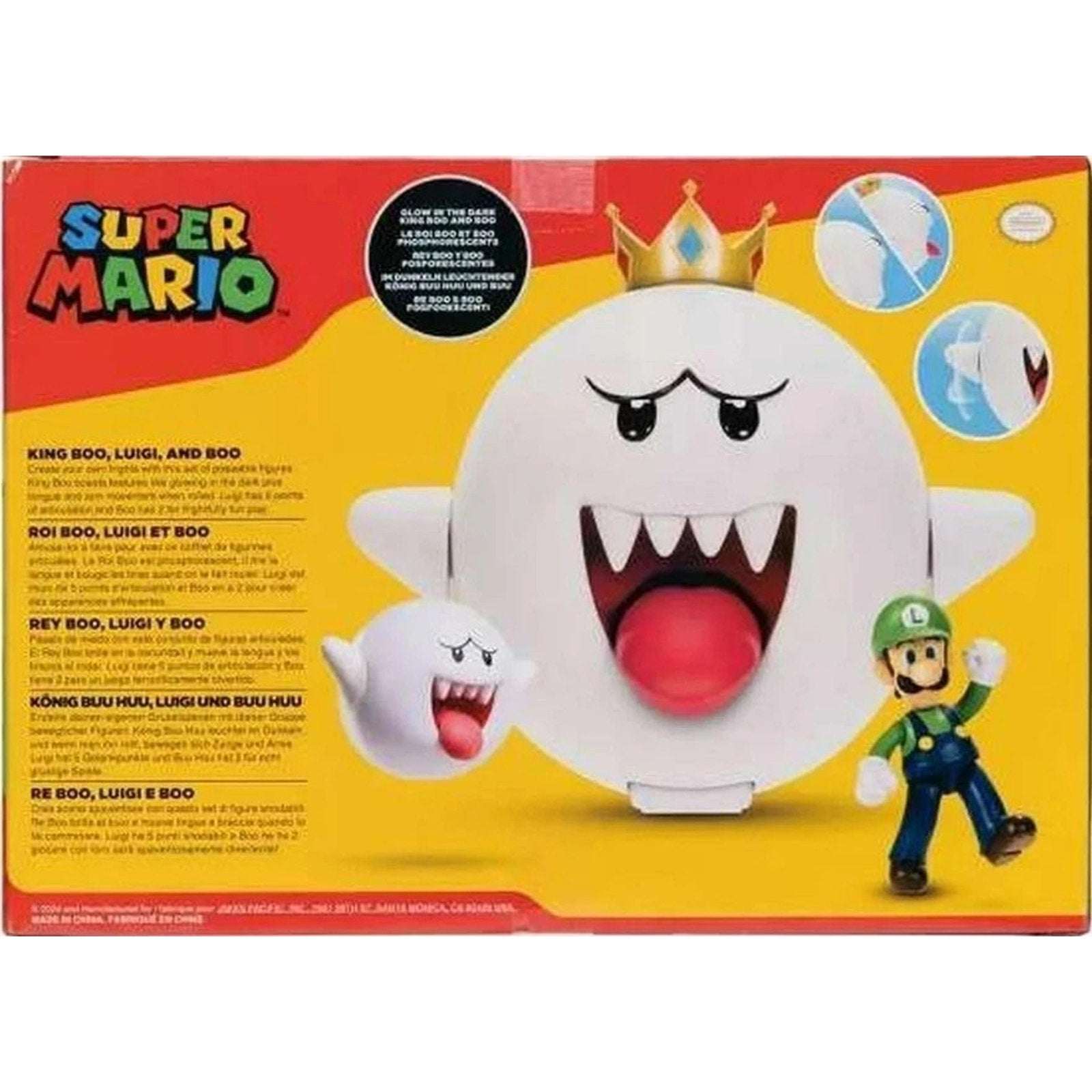 Super Mario Bros Boo, King Boo & Luigi Glow in Dark Set Jakks Pacific Nintendo