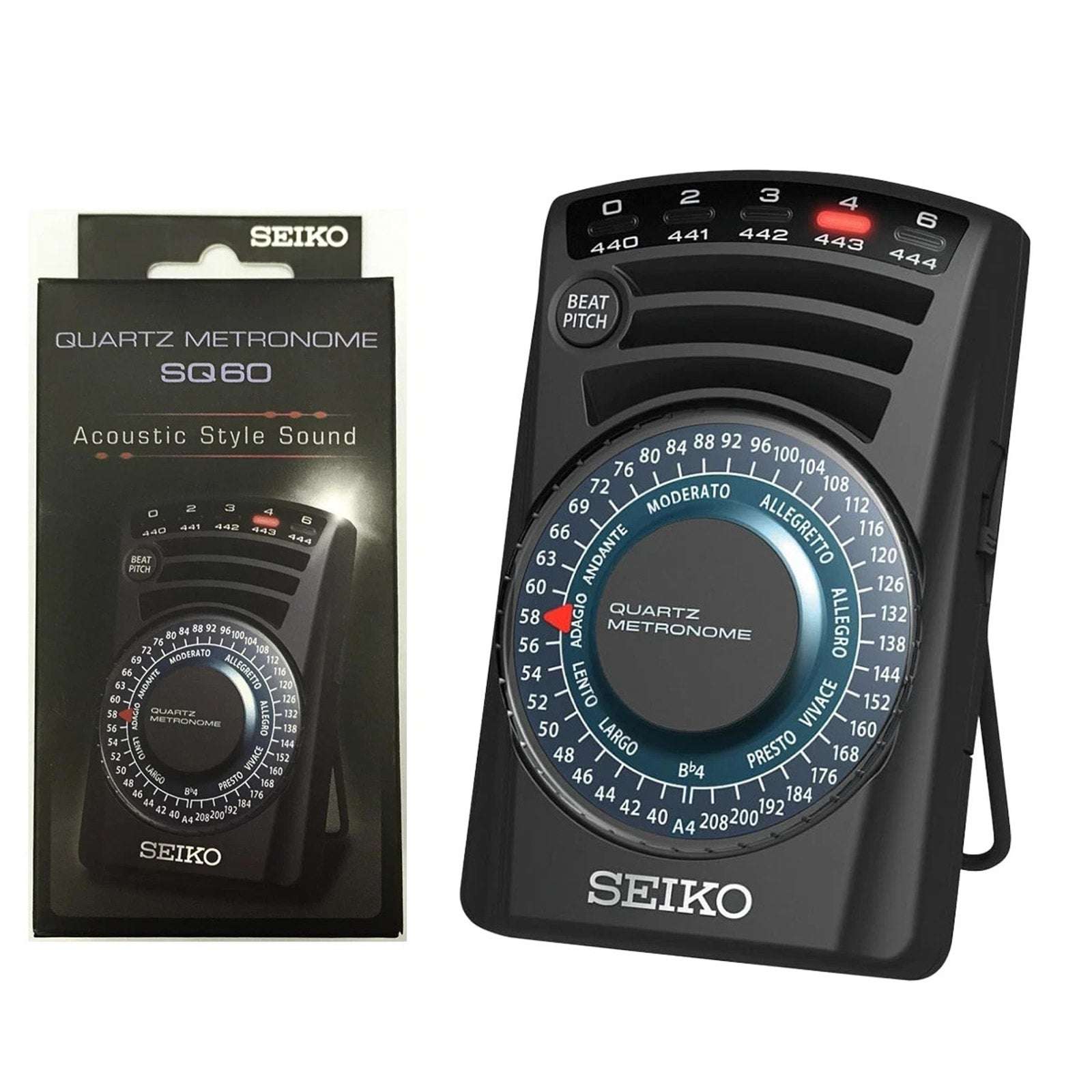 SEIKO ‎SQ60 Quartz Metronome Black Acoustic Sound Dial Type Audio Equipment