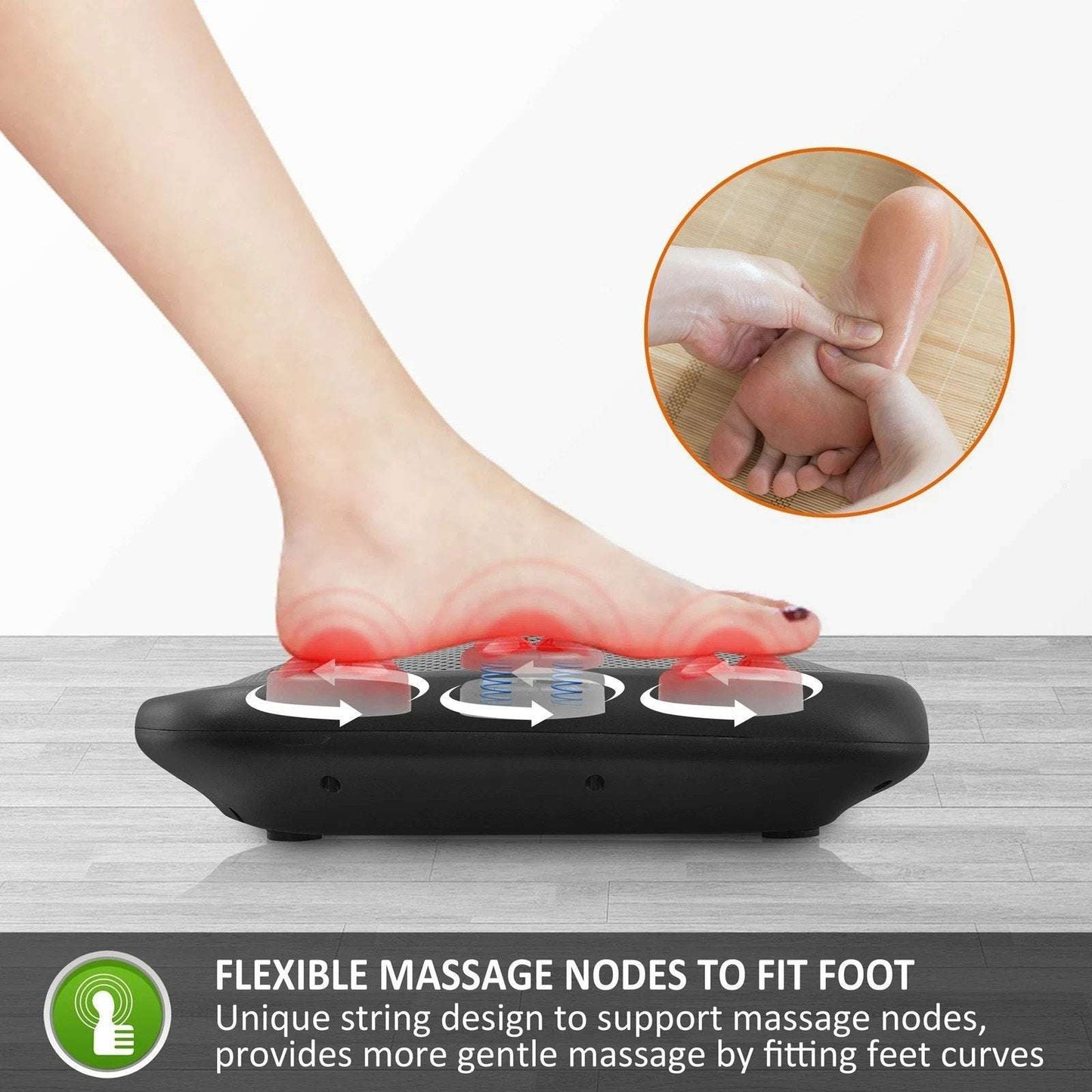 Snailax Shiatsu Foot Massager Deep Kneading Massager with Heat & Washable Cover