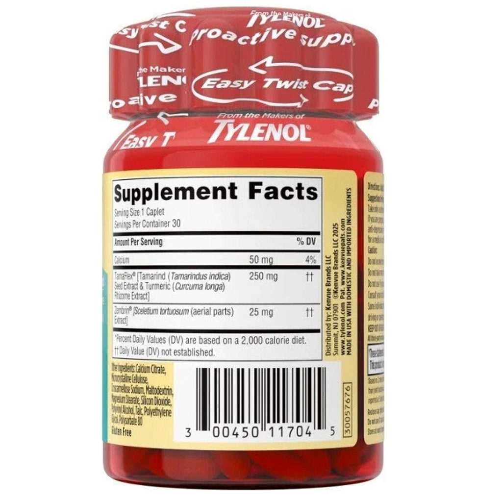 2 Pack TYLENOL Proactive Support Muscle & Joint + Stress 60ct Tumeric + Tamarind
