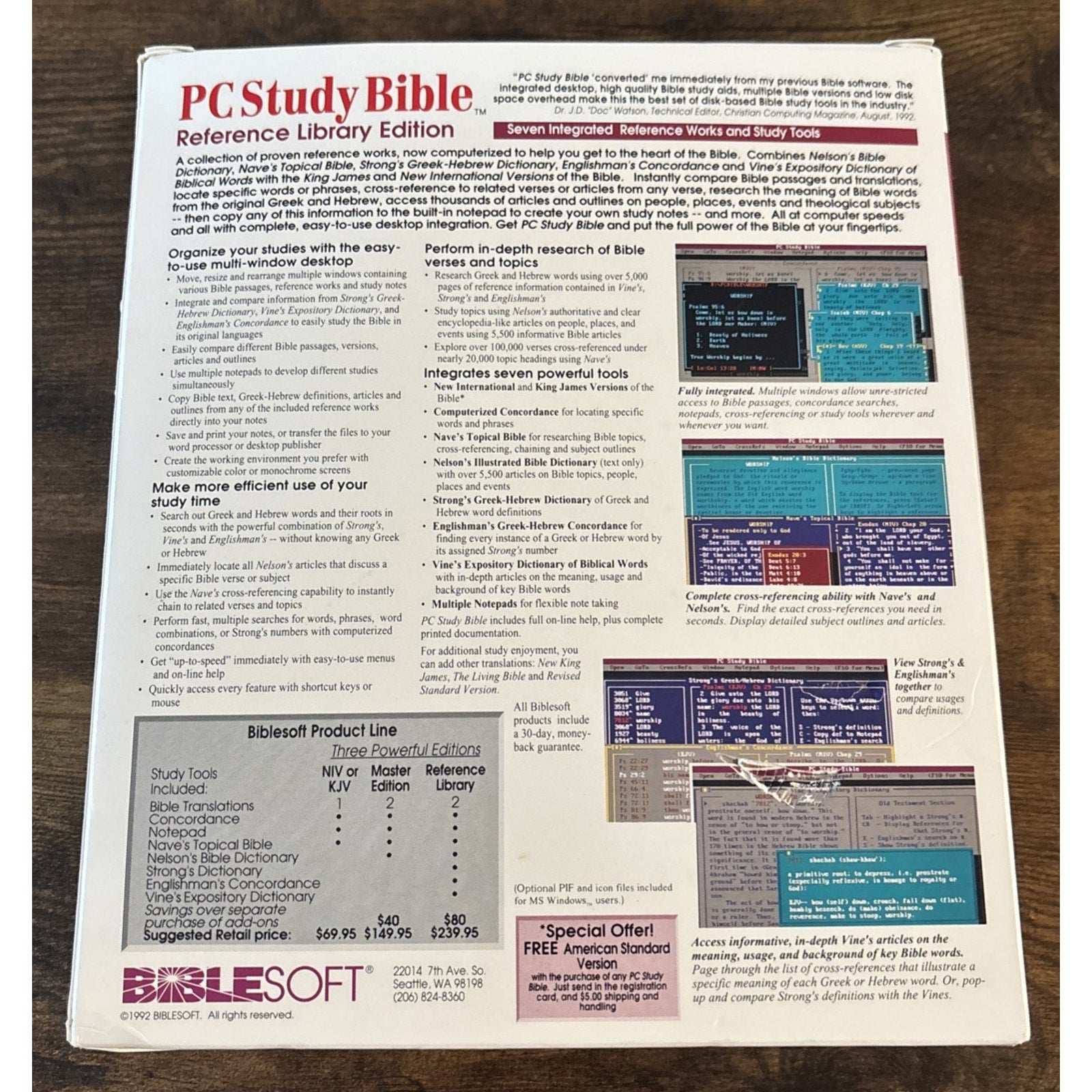 Biblesoft PC Study Bible New Reference Library 17 Floppy Disk Set KJV NIV Nelson