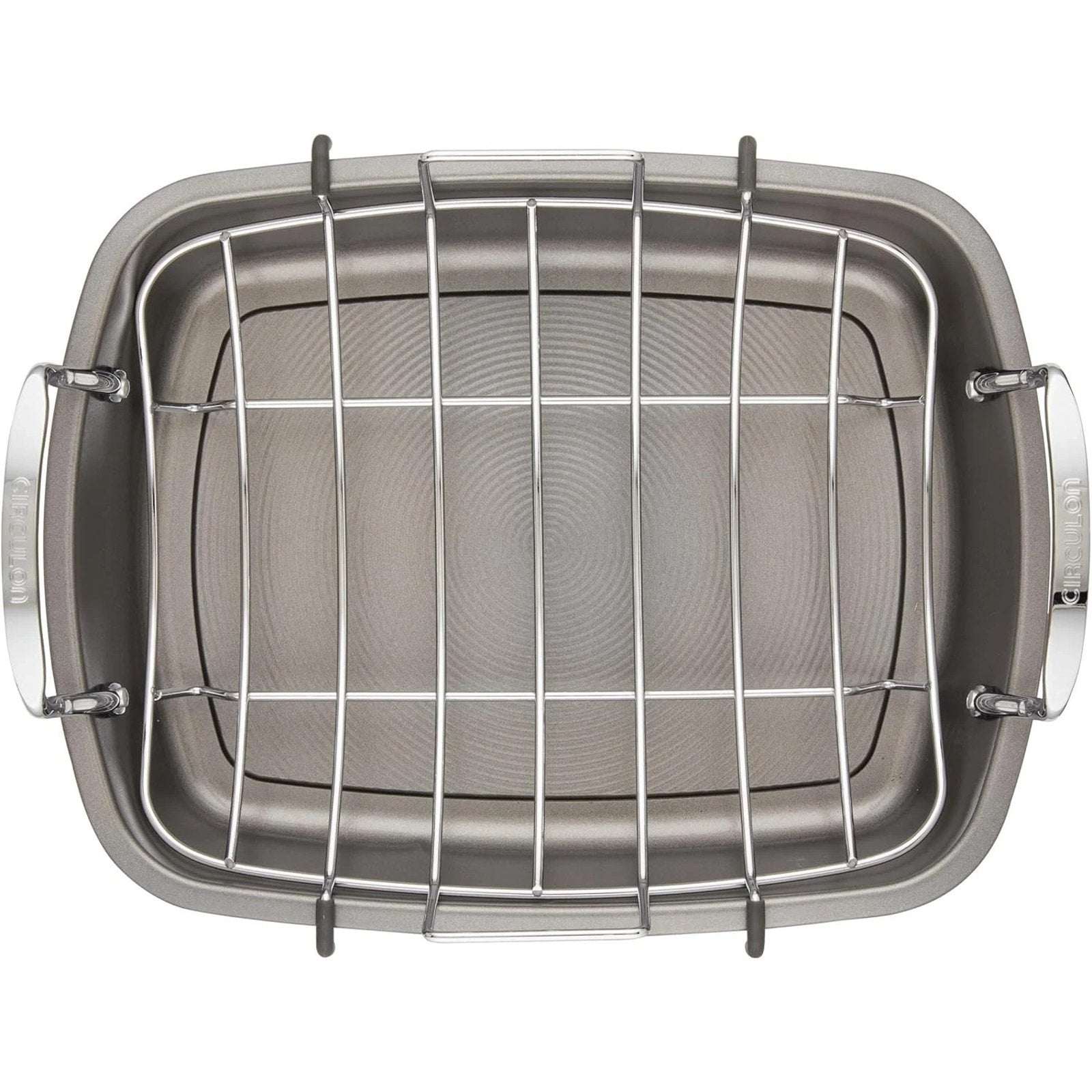 Circulon Nonstick Roasting Pan / Roaster w/ Rack - 17 Inch x 13 Inch 24lbs Gray