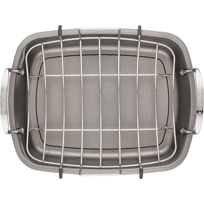 Circulon Nonstick Roasting Pan / Roaster w/ Rack - 17 Inch x 13 Inch 24lbs Gray