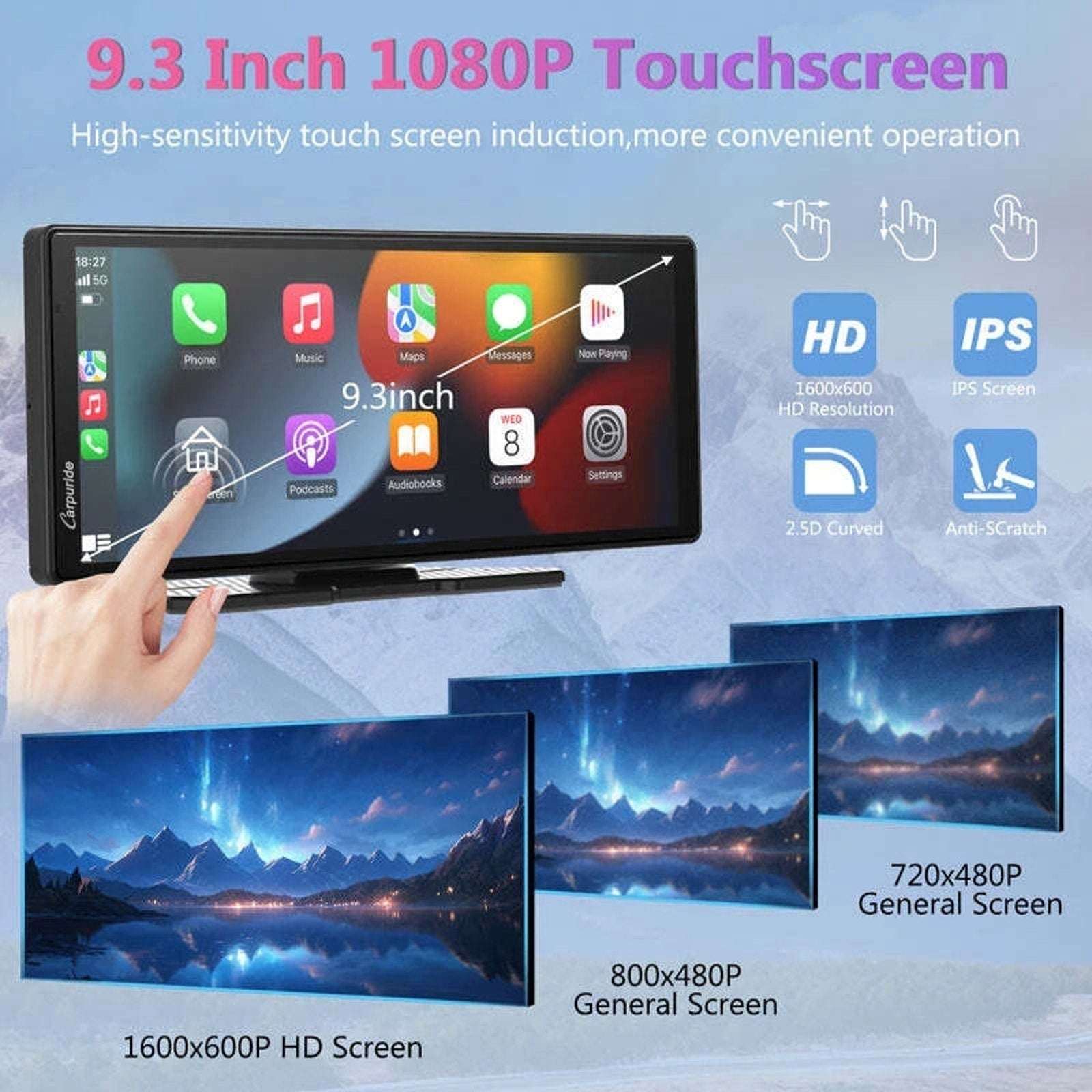CARPURIDE W903 Smart Multimedia Wireless Carplay & Android Auto with Dash Camera