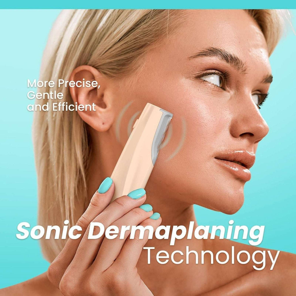 Rechargeable Dermaplaning Facial Exfoliation & Peach Fuzz Hair Remover +6 Blades