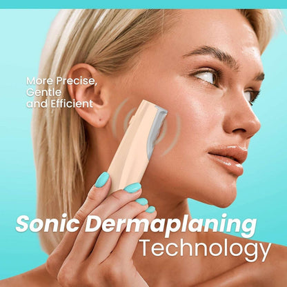 Rechargeable Dermaplaning Facial Exfoliation & Peach Fuzz Hair Remover +6 Blades