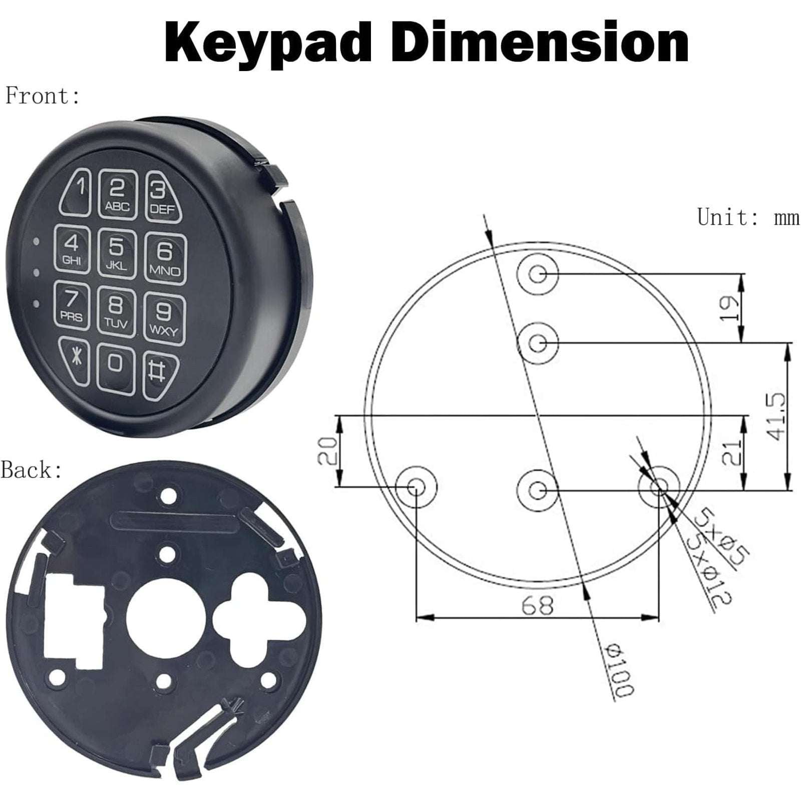 LOCK SAFE DIY Electronic Programmable Replacement Lock Keypad with Solenoid Lock