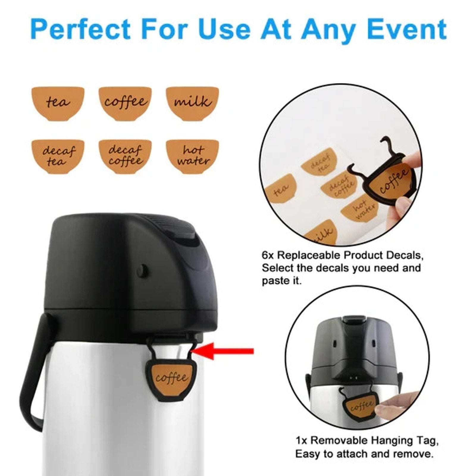 3L (102 Oz) Airpot Beverage Dispenser Insulated Coffee Carafe w/ Swivel Base