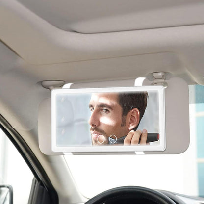 Car Sun Visor Vanity Mirror, Big Led Car Mirror w/ 3 Light Modes, 80 LEDs, Recha