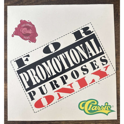 1991 Classic Draft Pick Collection Cards Promo Sheet