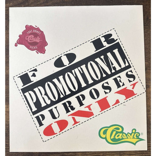 1991 Classic Draft Pick Collection Cards Promo Sheet